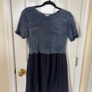 Jane and Delancey Navy Striped Dress